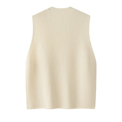 High quality factory price of Basic and school style pure cashmere knitted V neck tank - Lamycashmere