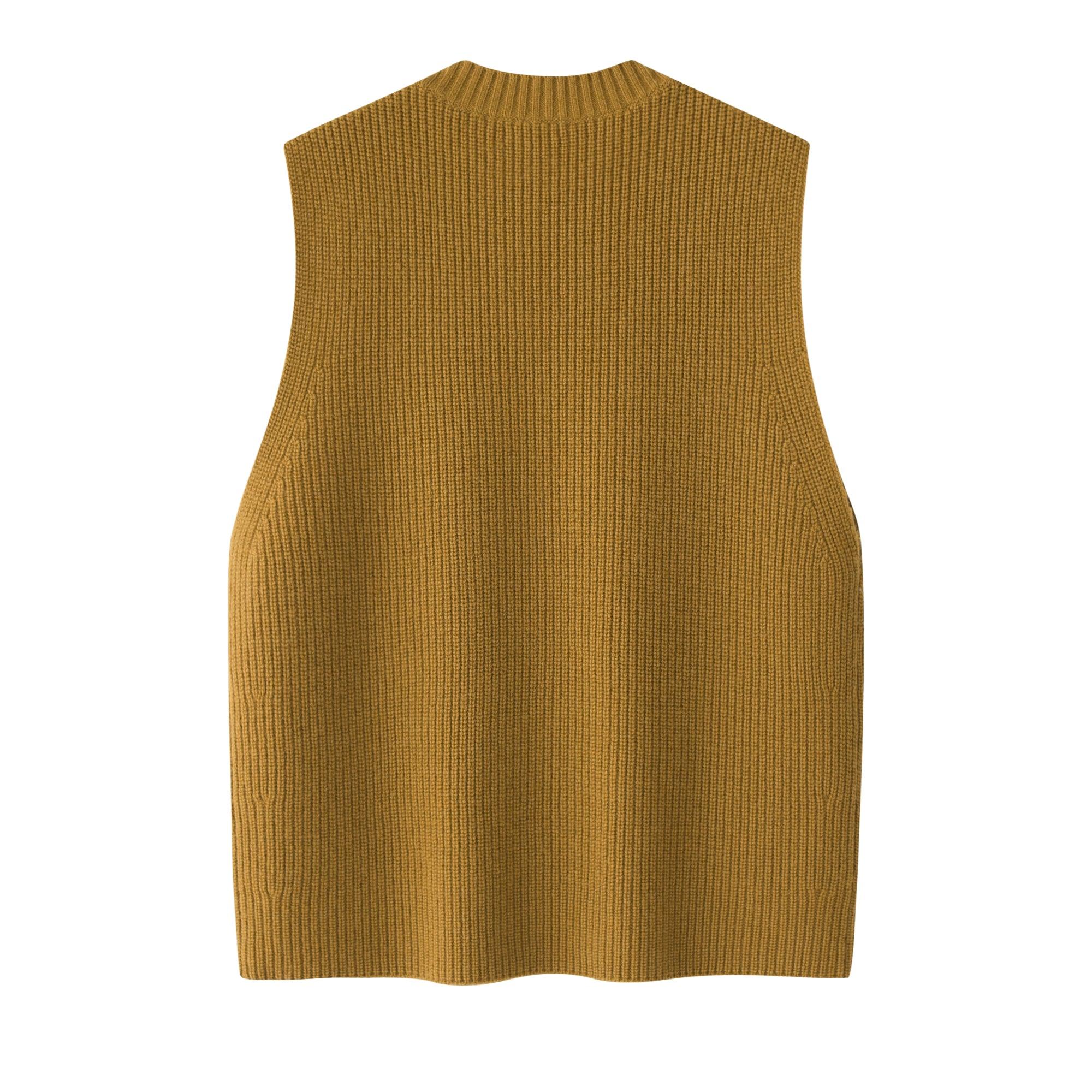 High quality factory price of Basic and school style pure cashmere knitted V neck tank - Lamycashmere