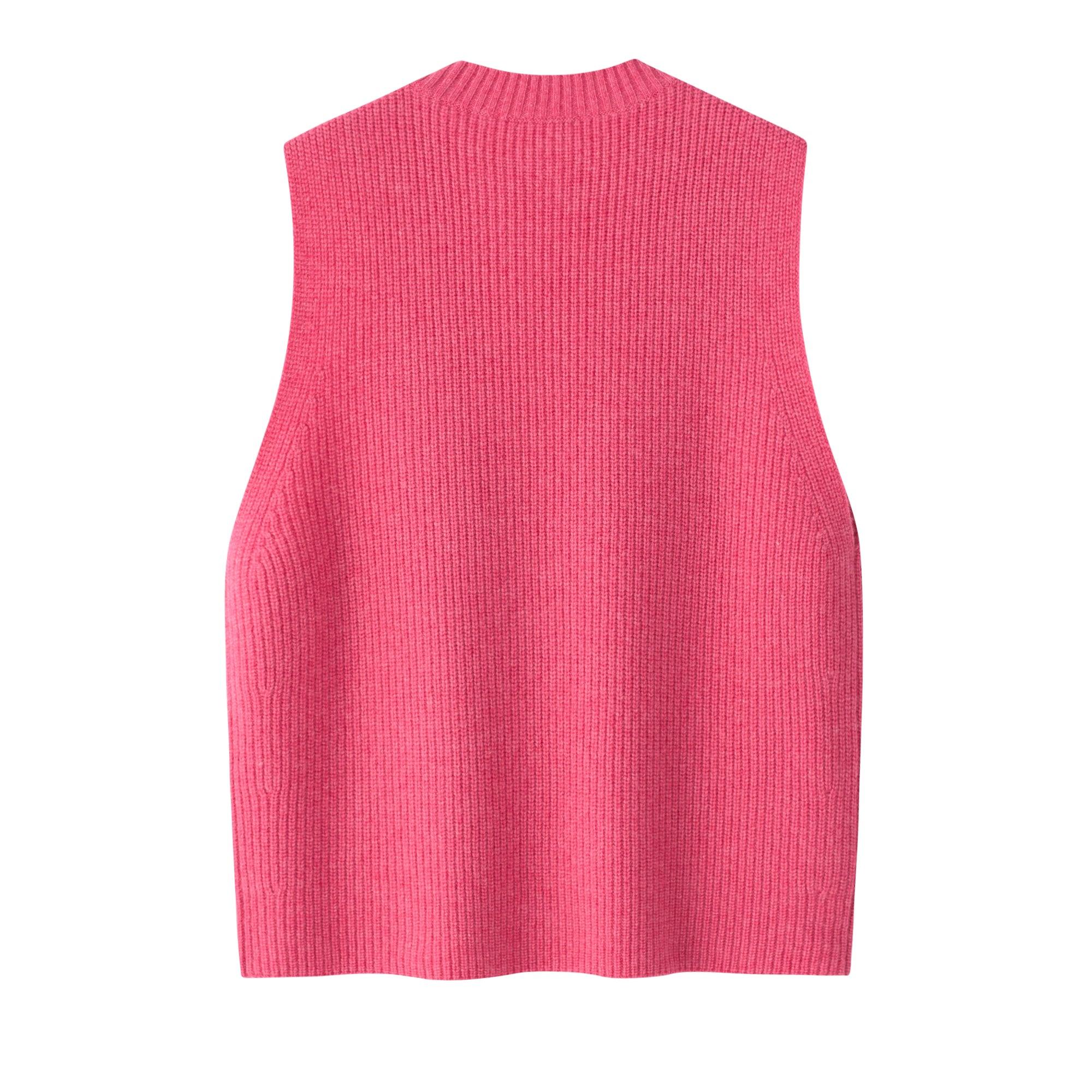 High quality factory price of Basic and school style pure cashmere knitted V neck tank - Lamycashmere