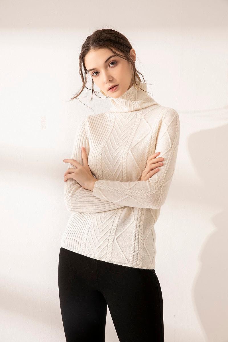 High quality women cashmere turtleneck sweater - Lamycashmere