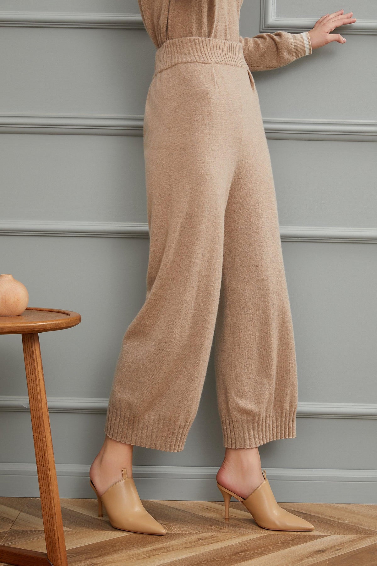 Home and outside wear comfortable night wear pure cashmere knitted pants for grils and lady's - Lamycashmere