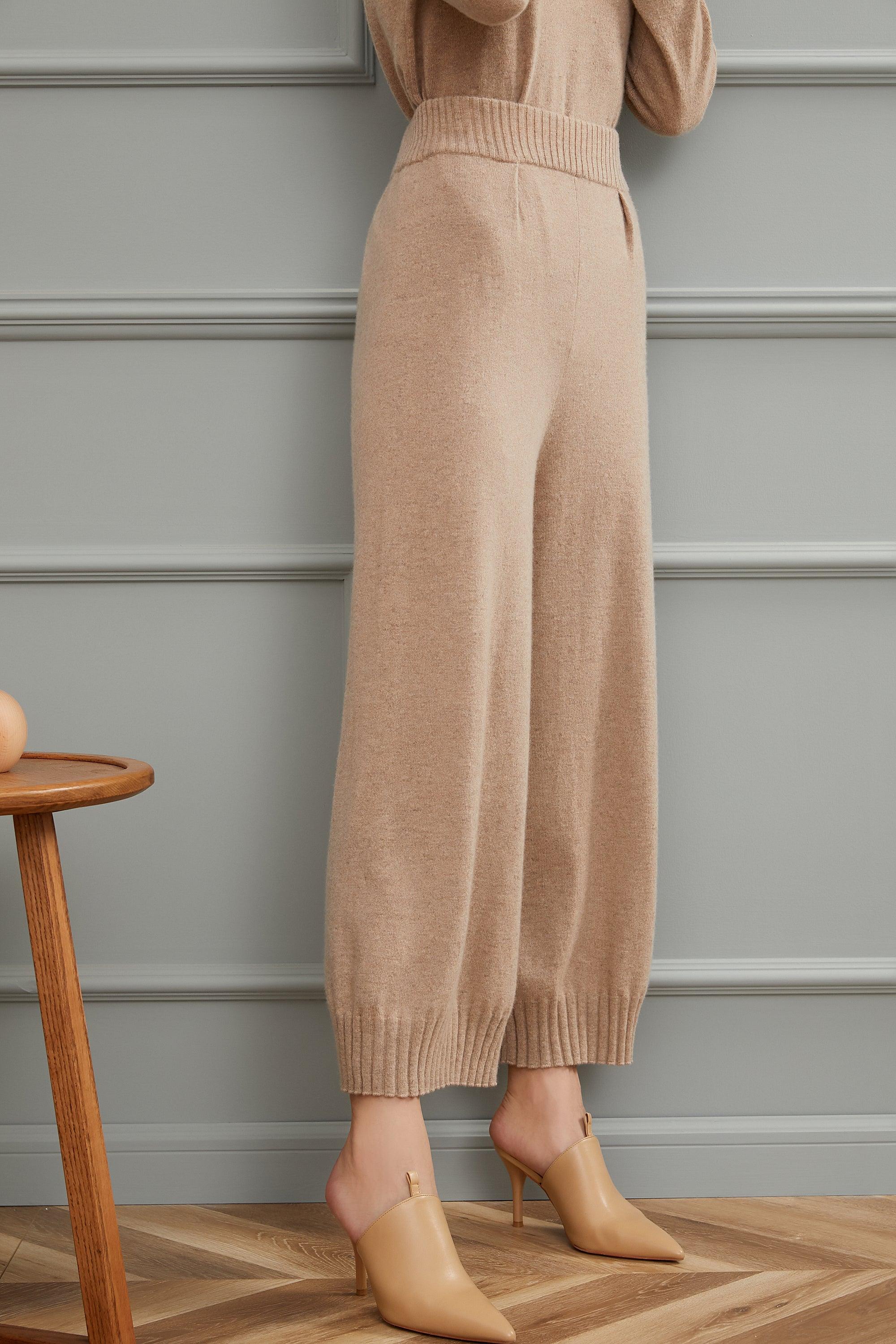 Home and outside wear comfortable night wear pure cashmere knitted pants for grils and lady's - Lamycashmere