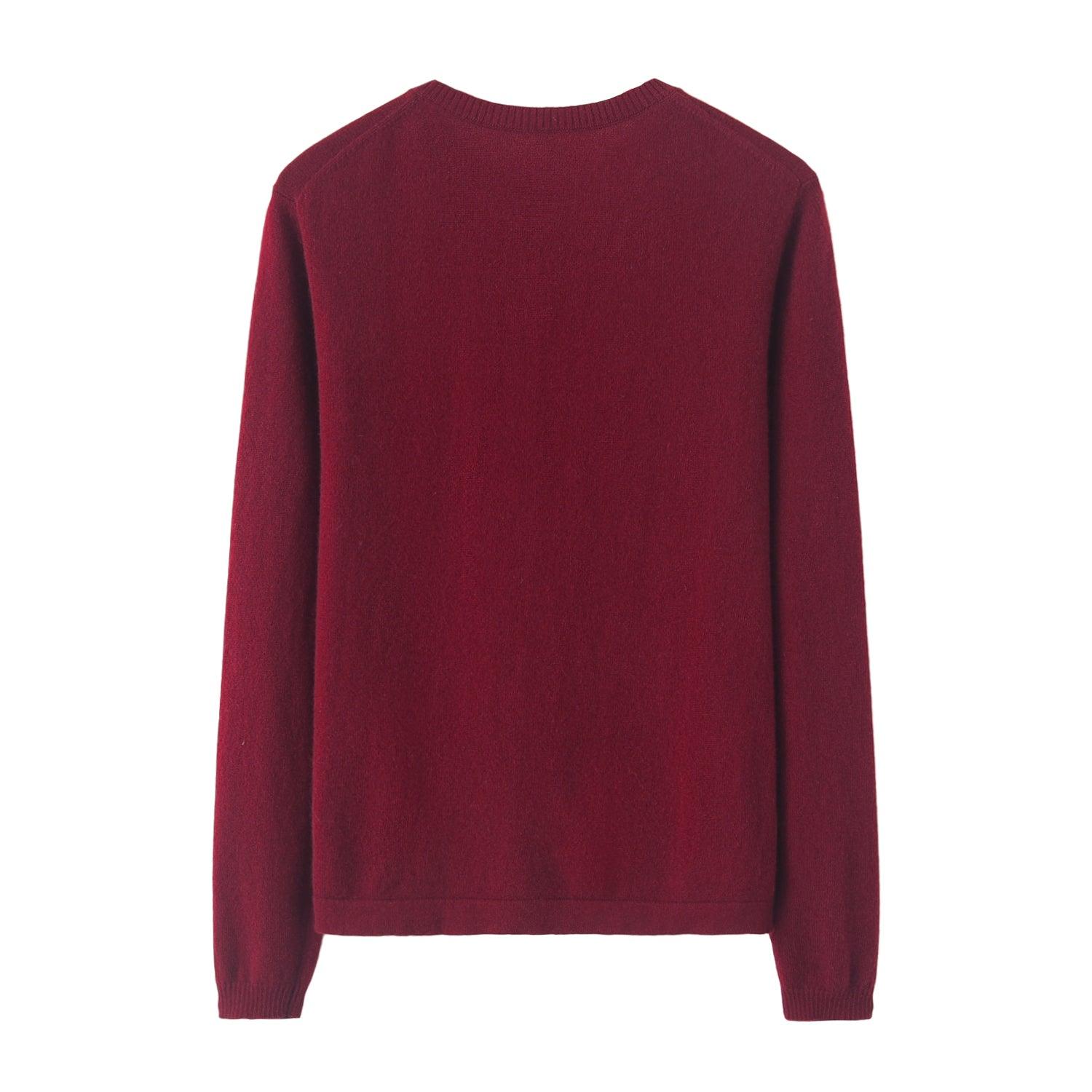 Inner Mongolia produced area pure cashmere round-neck christmas red cardigan for lady's - Lamycashmere