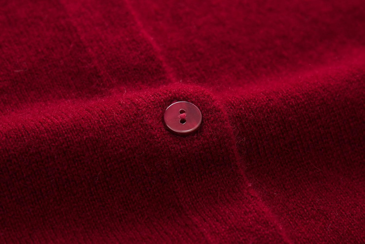 Inner Mongolia produced area pure cashmere round-neck christmas red cardigan for lady's - Lamycashmere