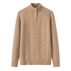 lamy cashmere high quality cashmere cable knitted button cardigan long sleeve sweater - Lamycashmere