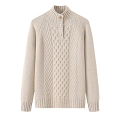 lamy cashmere high quality cashmere cable knitted button cardigan long sleeve sweater - Lamycashmere