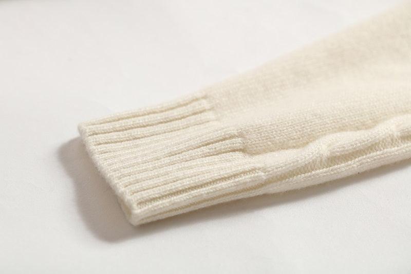 Nature white color pure cashmere knitted pants - Lamycashmere