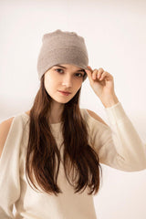 Newest design with Luxury quality cashmere fiber knitted rib hat - Lamycashmere