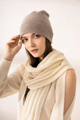 Newest design with Luxury quality cashmere fiber knitted rib hat - Lamycashmere