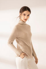 Newest style of turn-down collar with flare sleeve cashmere sweater - Lamycashmere