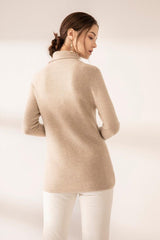 Newest style of turn-down collar with flare sleeve cashmere sweater - Lamycashmere