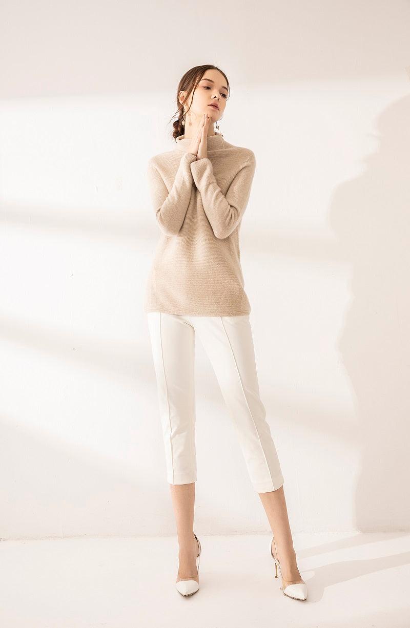 Newest style of turn-down collar with flare sleeve cashmere sweater - Lamycashmere