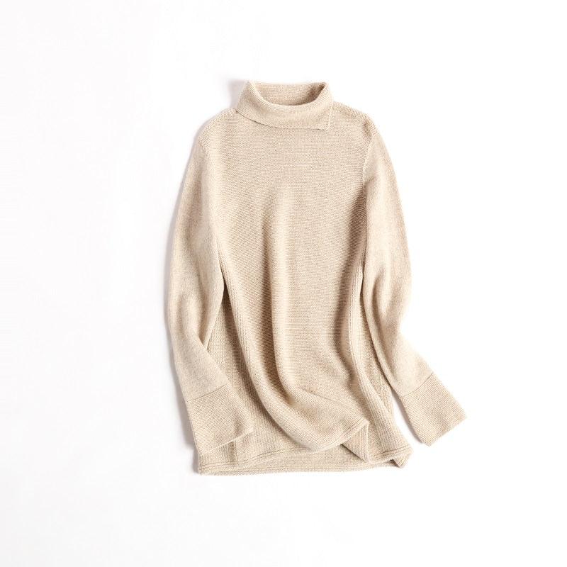 Newest style of turn-down collar with flare sleeve cashmere sweater - Lamycashmere