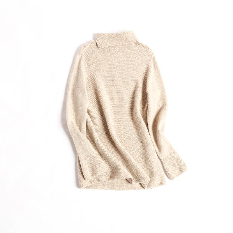 Newest style of turn-down collar with flare sleeve cashmere sweater - Lamycashmere