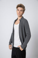 Out wear half turtleneck cashmere knitted zipper cardigan coat - Lamycashmere