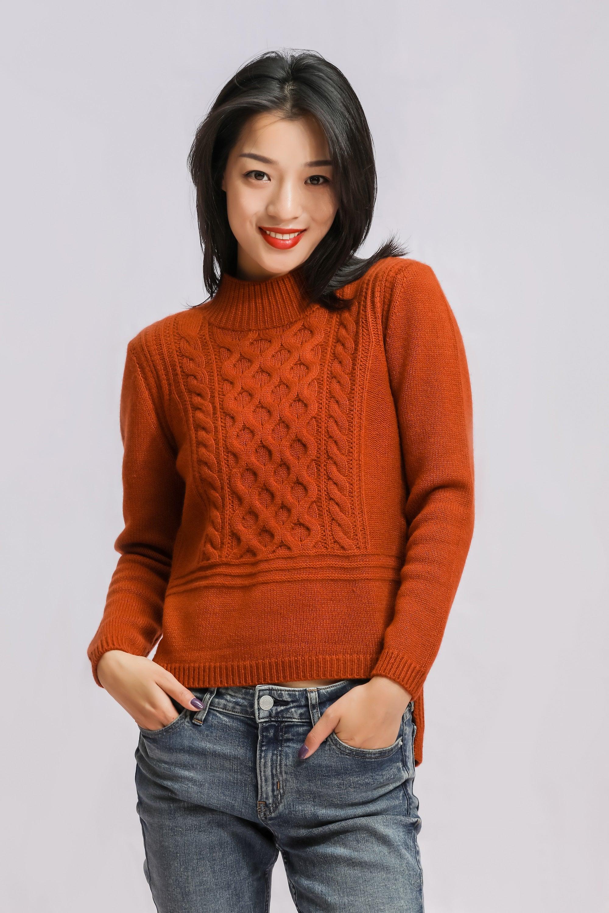 popular cashmere cable knitted sweater for women's - Lamycashmere