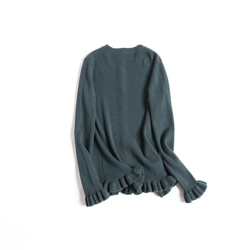 Popular green color 100% cashmere knitted cardign for women's - Lamycashmere