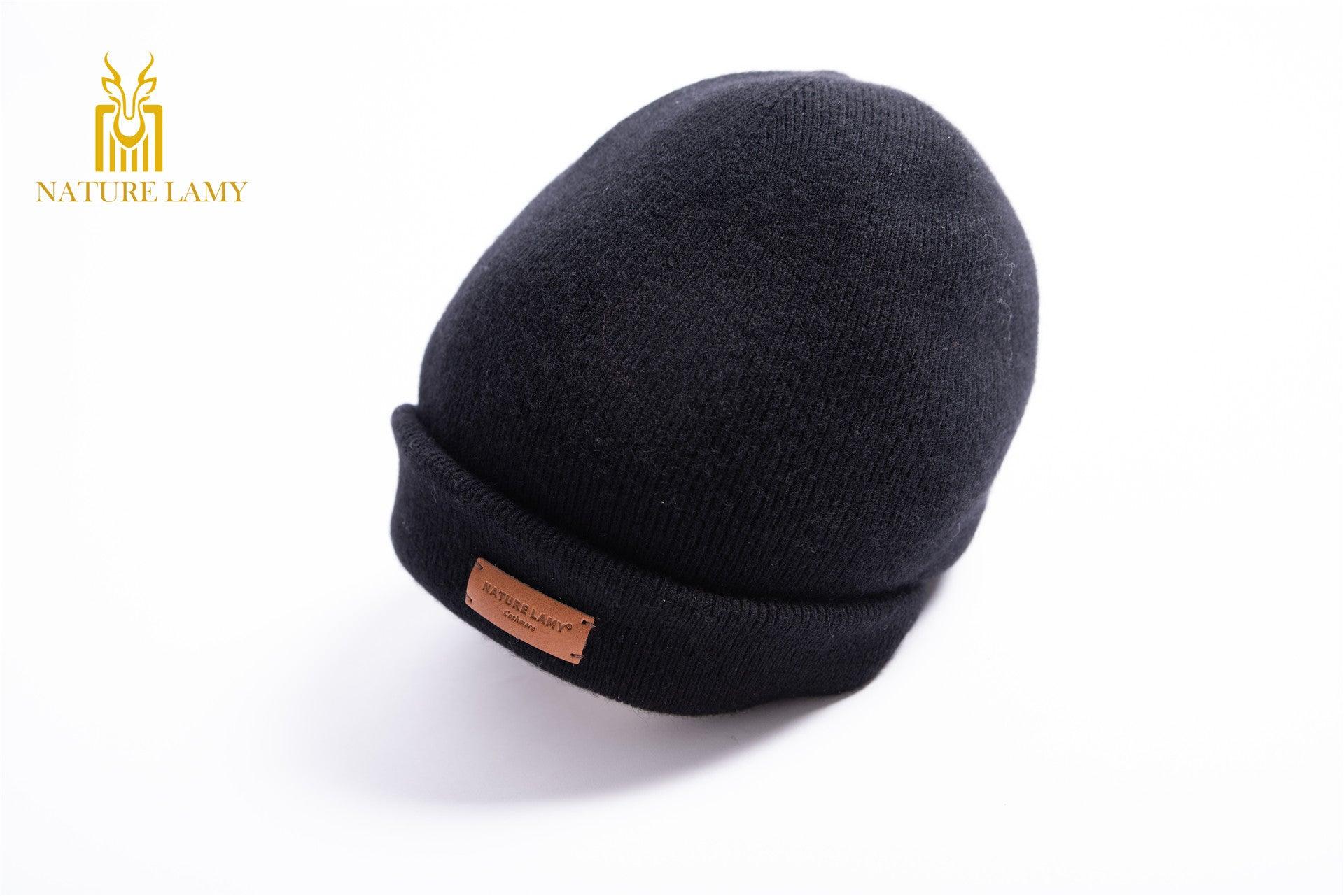 Popular style of 100 percent cashmere knitted beanie heavy style hat for unisex - Lamycashmere