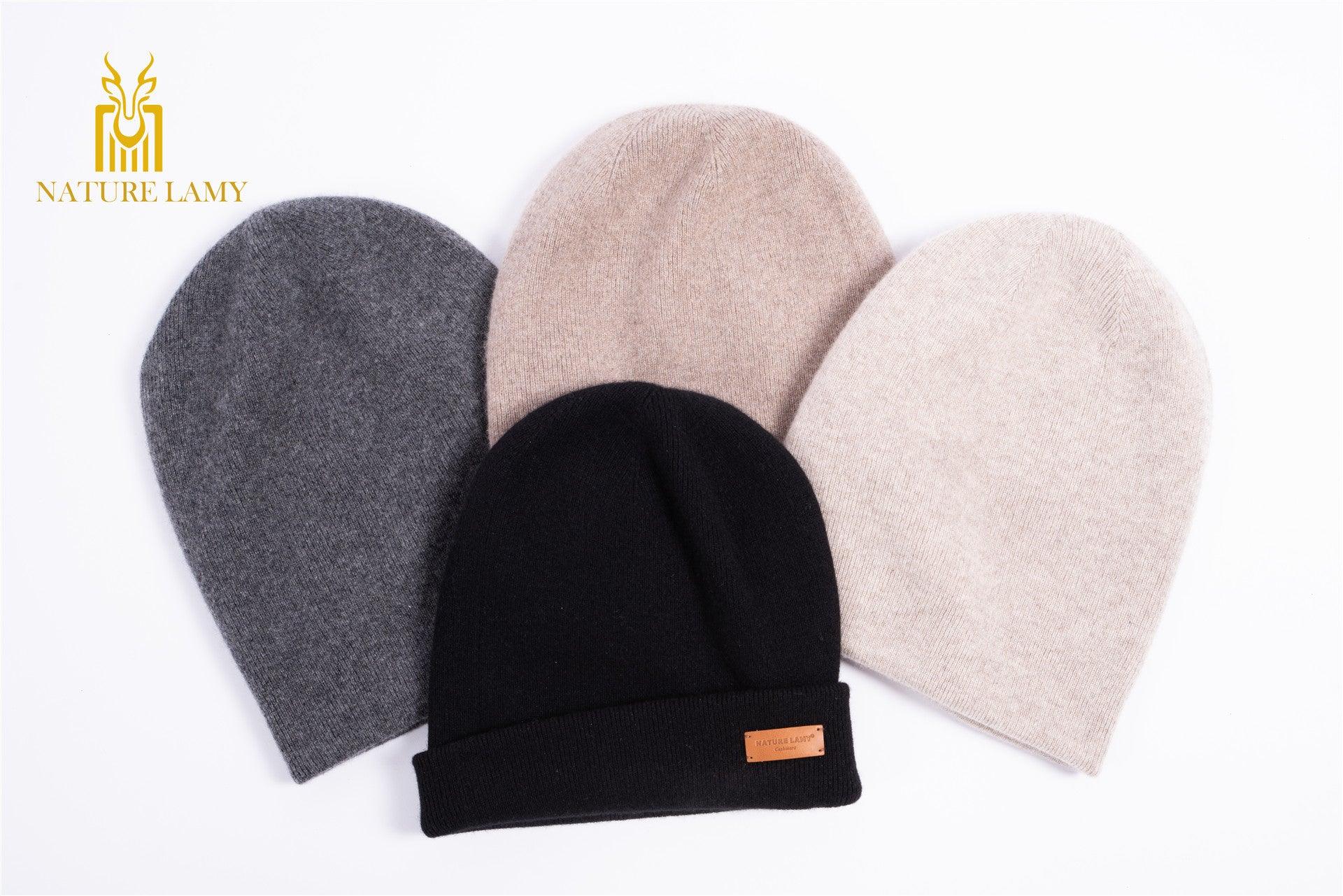 Popular style of 100 percent cashmere knitted beanie heavy style hat for unisex - Lamycashmere