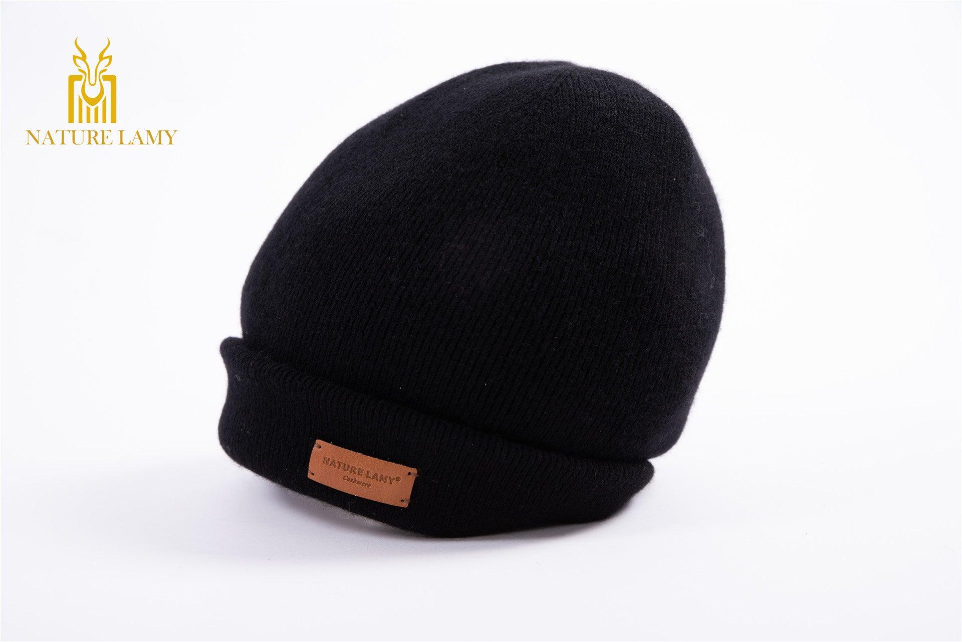 Popular style of 100 percent cashmere knitted beanie heavy style hat for unisex - Lamycashmere