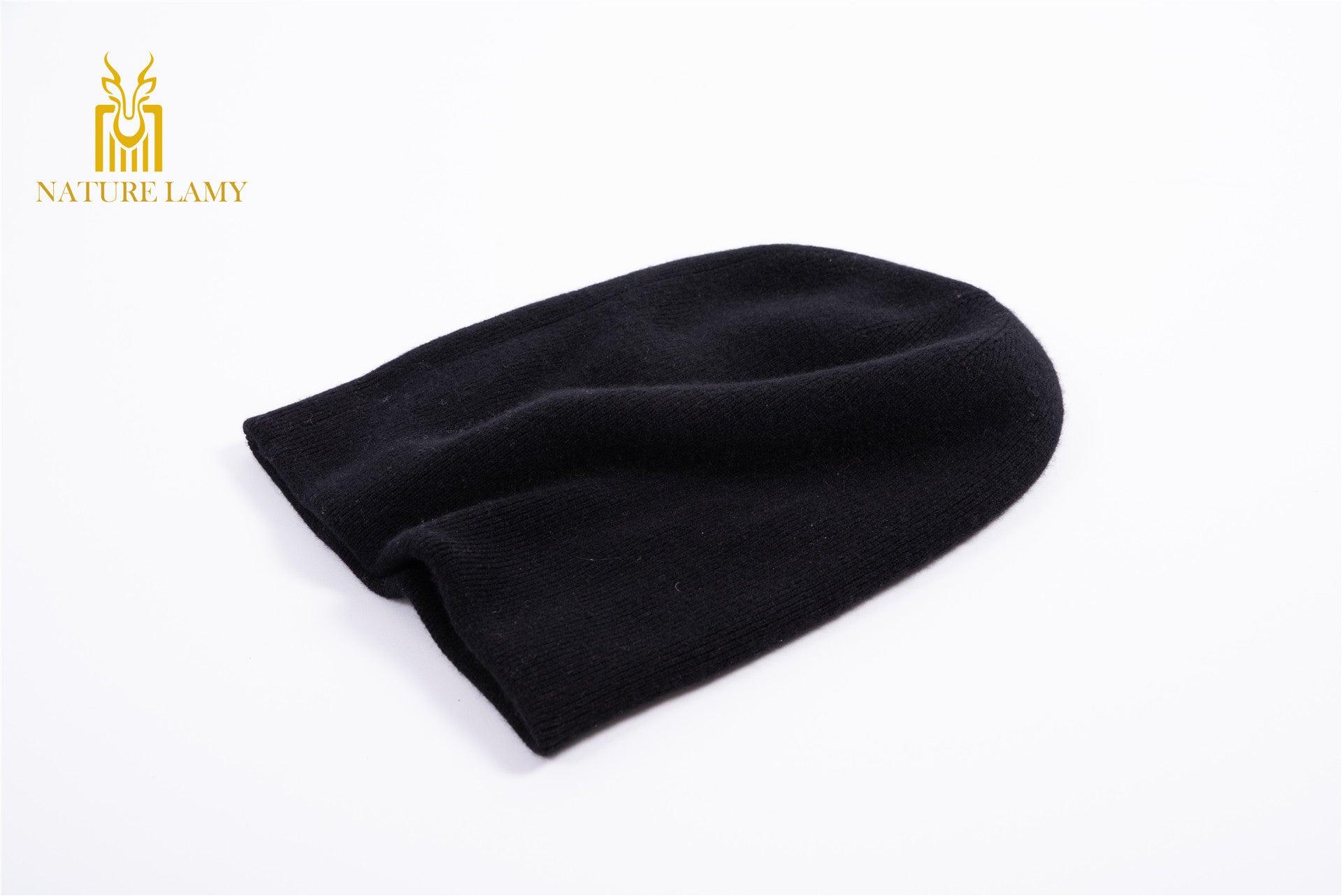 Popular style of 100 percent cashmere knitted beanie heavy style hat for unisex - Lamycashmere