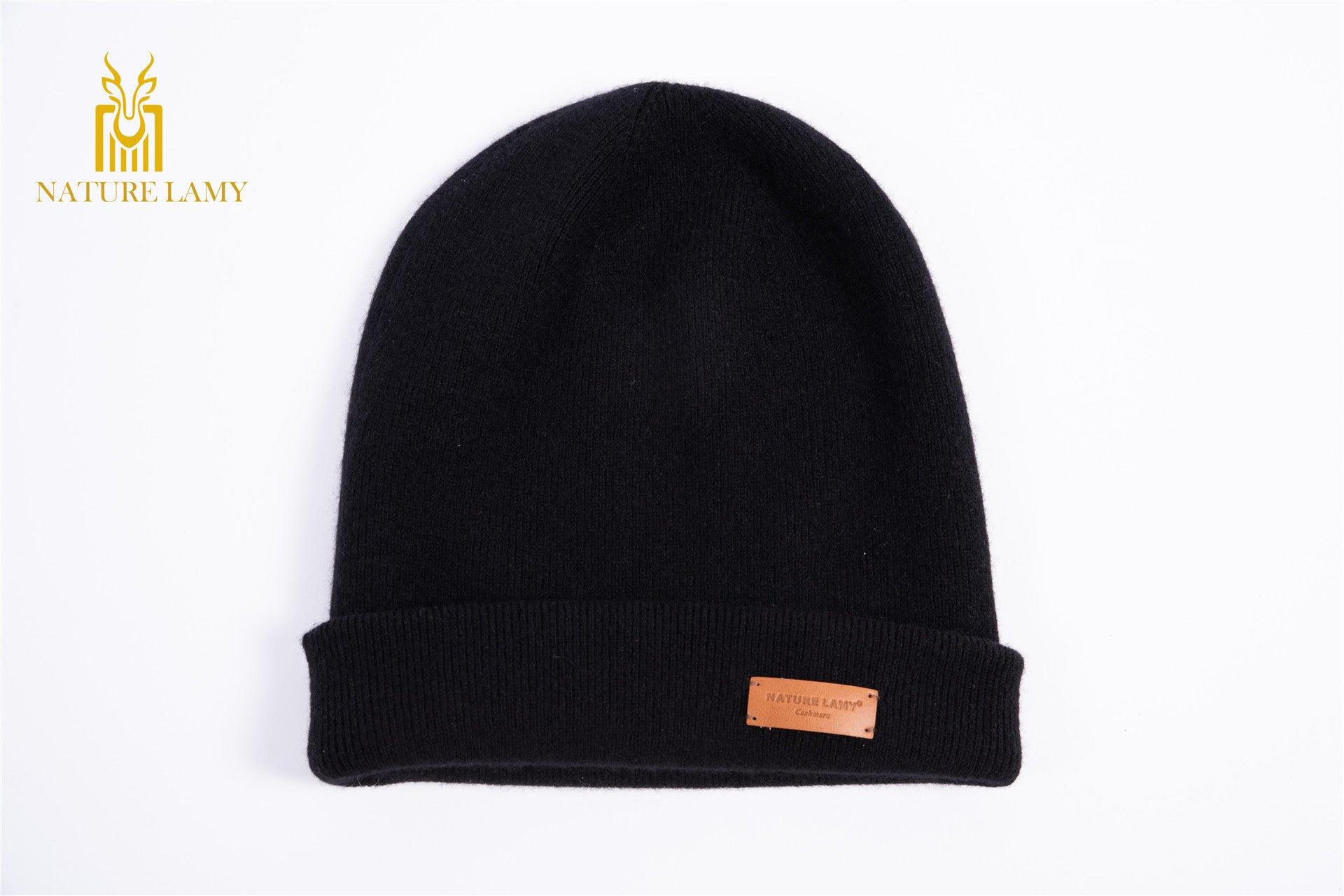 Popular style of 100 percent cashmere knitted beanie heavy style hat for unisex - Lamycashmere