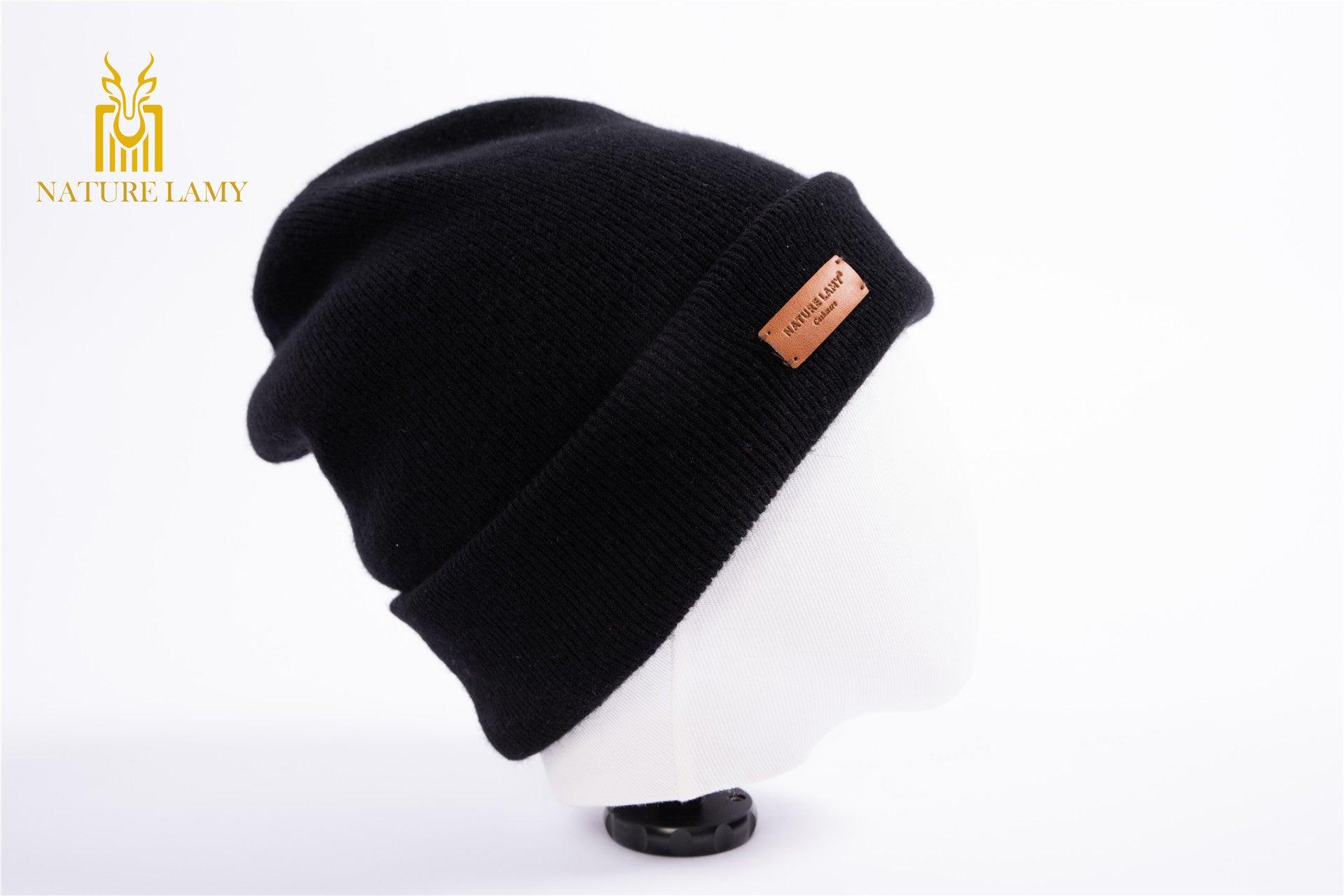 Popular style of 100 percent cashmere knitted beanie heavy style hat for unisex - Lamycashmere