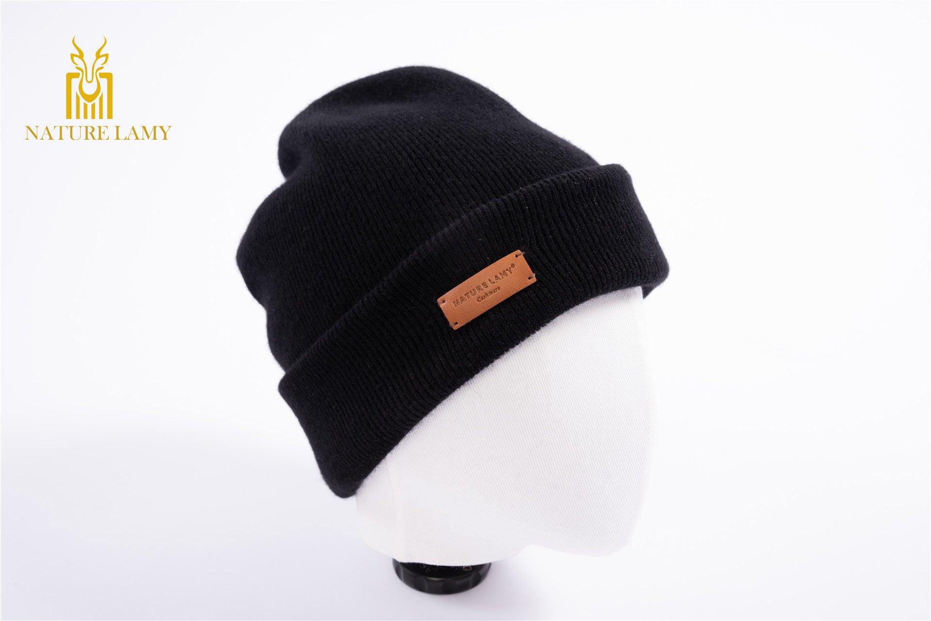 Popular style of 100 percent cashmere knitted beanie heavy style hat for unisex - Lamycashmere