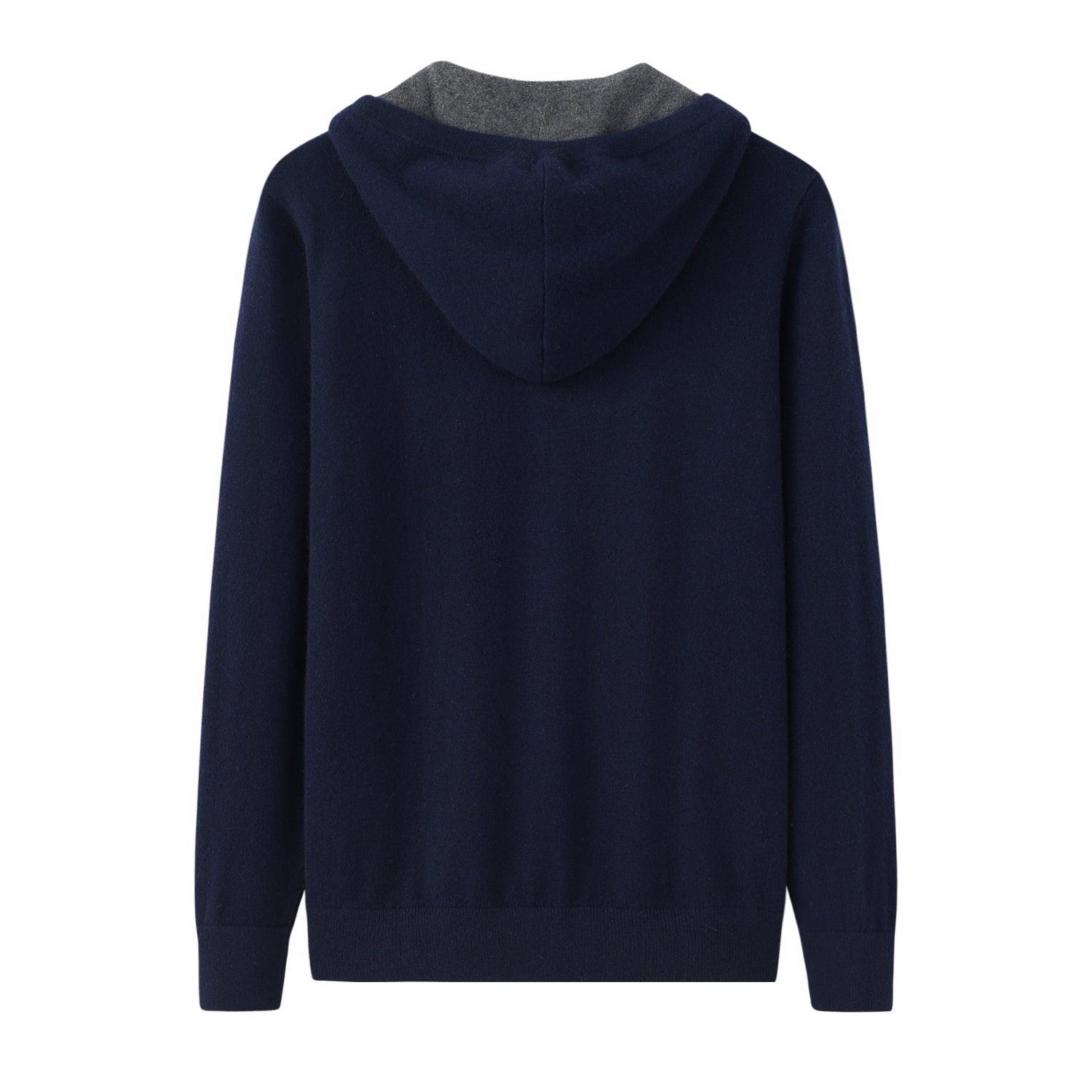 Popular style of 100 percent cashmere knitted hoodies sweater S/S collection for men's - Lamycashmere