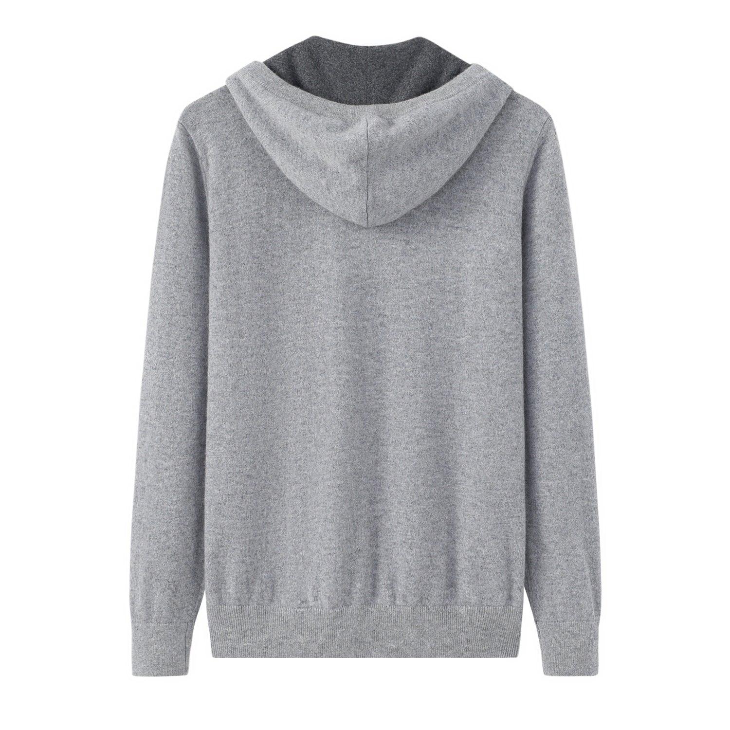 Popular style of 100 percent cashmere knitted hoodies sweater S/S collection for men's - Lamycashmere