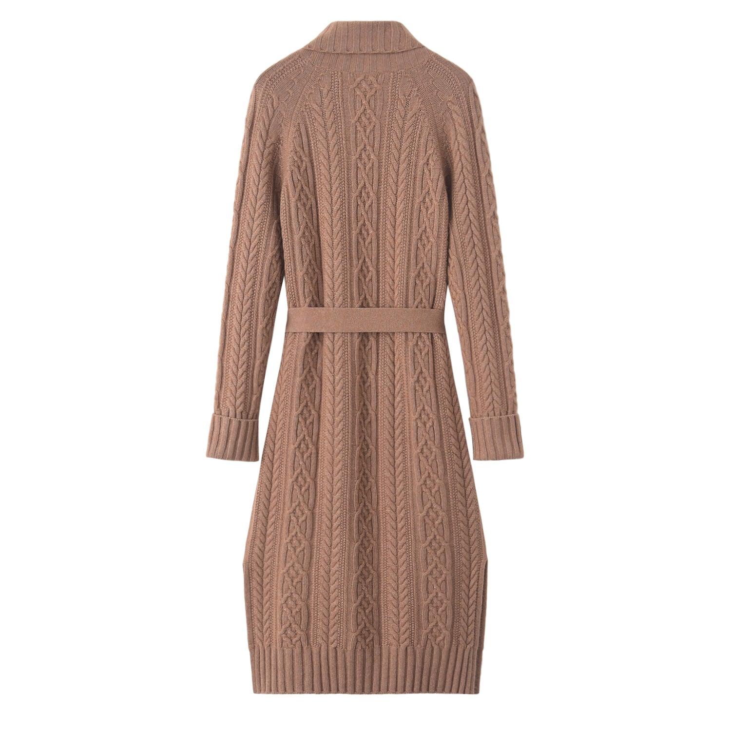 Popular style of cashmere and wool blended knitted coat long cardigan for lady's - Lamycashmere