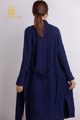 Popular style of cashmere and wool blended knitted coat long cardigan for lady's - Lamycashmere