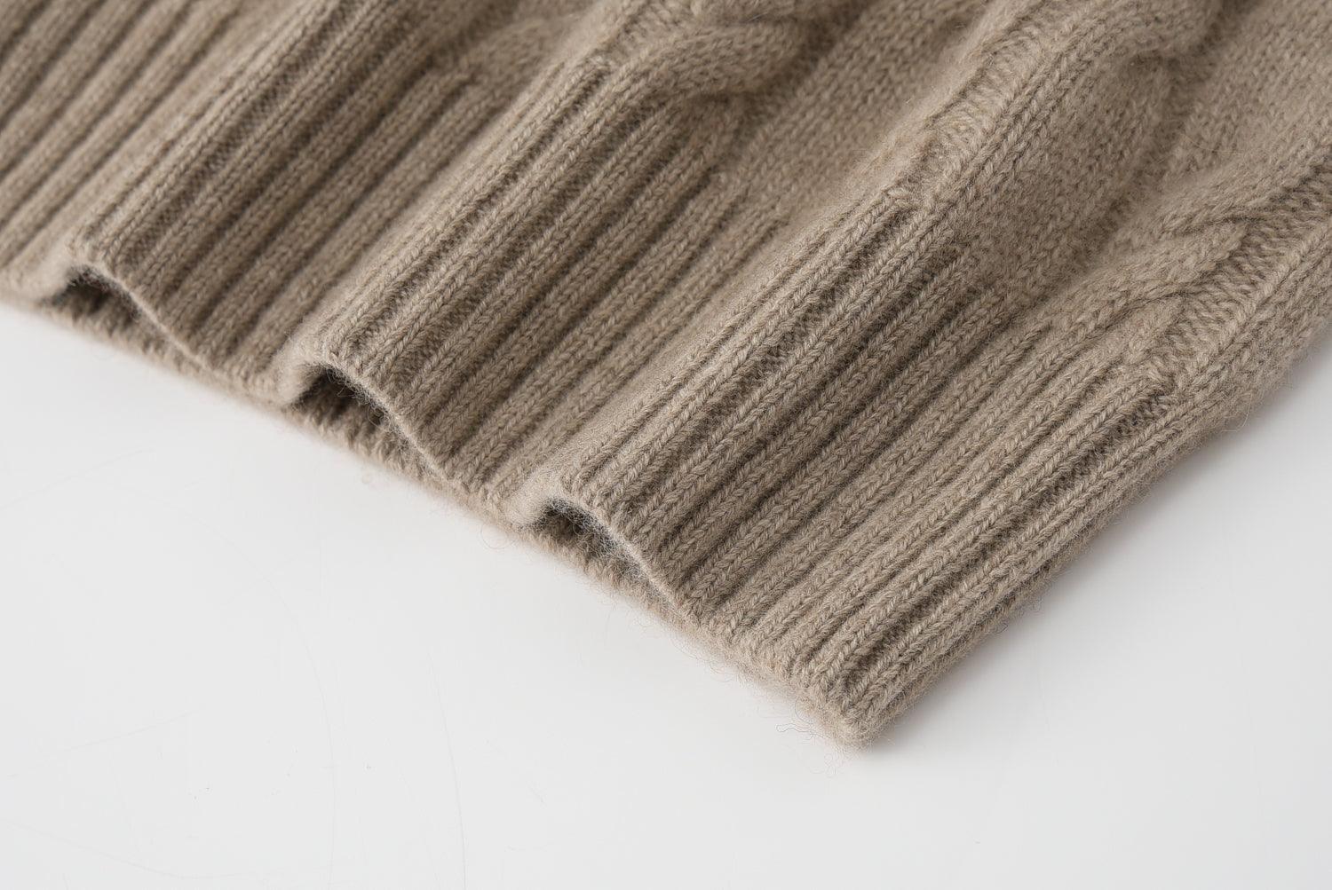 Popular style of top quality pure cashmere cable knitted turtleneck sweater for lady's - Lamycashmere