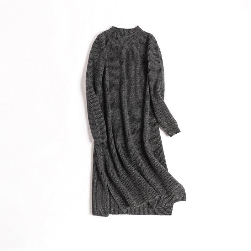 pure cashmere stripe guage women's dress - Lamycashmere