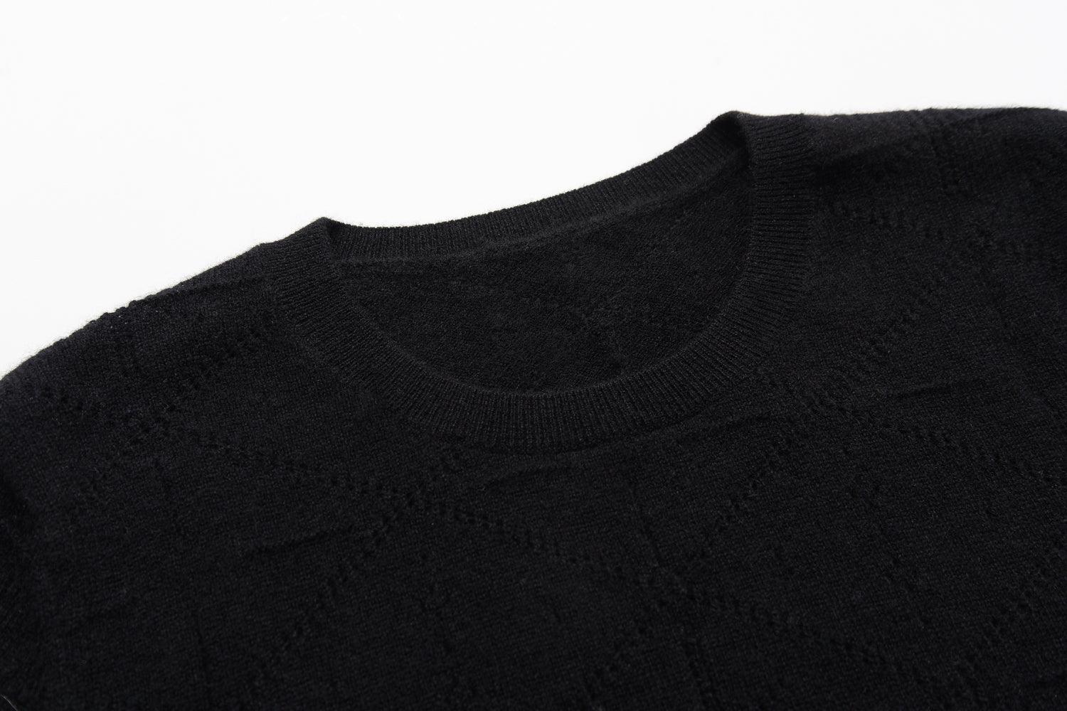 Softly and high quality cashmere basic style women's pure cashmere knitted with beautiful gauge round neck half sleeve - Lamycashmere