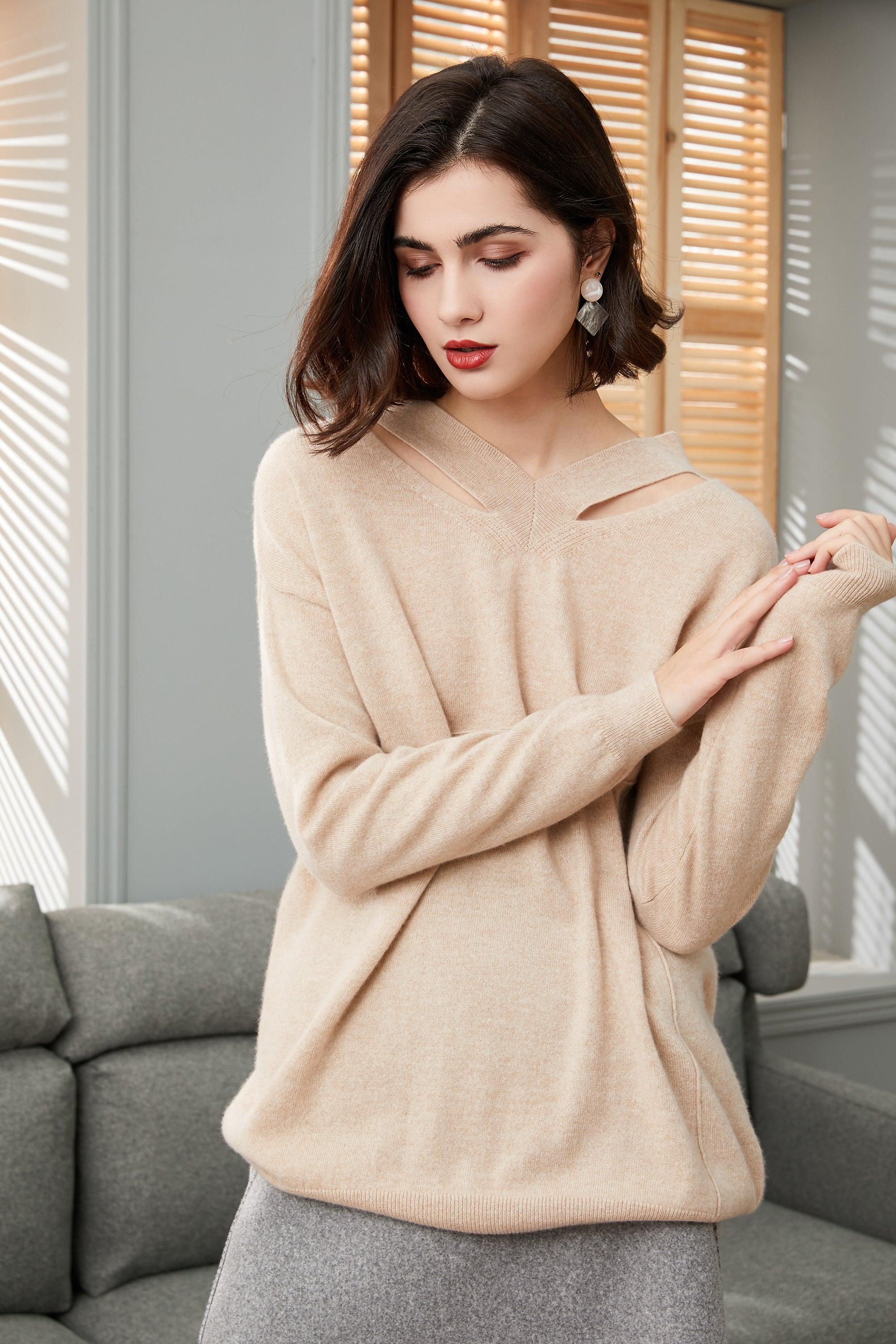 Special design best selling style of high quality cashmere knitted sweater for women's - Lamycashmere