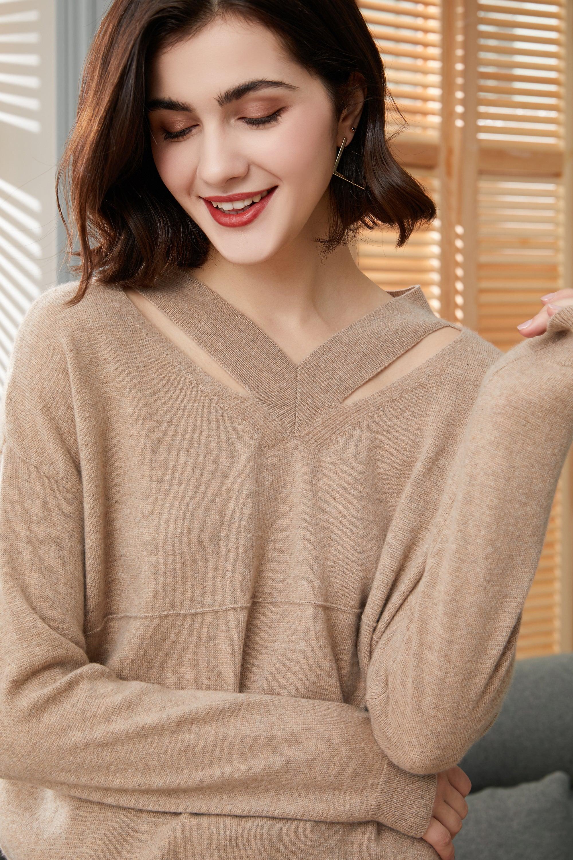 Special design best selling style of high quality cashmere knitted sweater for women's - Lamycashmere