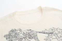 Special design for best quality cashmere knitted round neck pullover by handmade embroidery patten - Lamycashmere