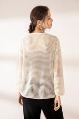 Special hollow-carved design of 100% cashmere knitted sweater - Lamycashmere