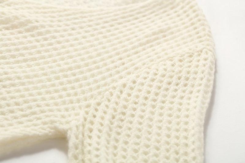 Special hollow-carved design of 100% cashmere knitted sweater - Lamycashmere