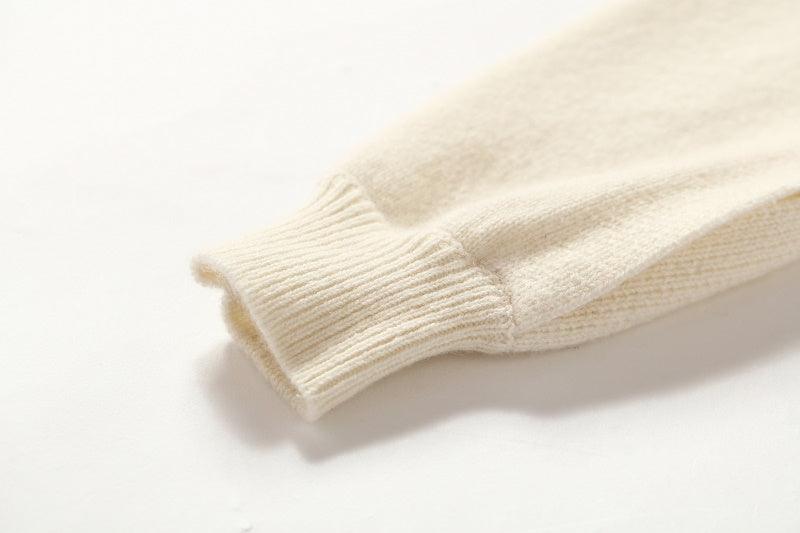 Special sleeve style 100% cashmere knitted round-neck sweater - Lamycashmere