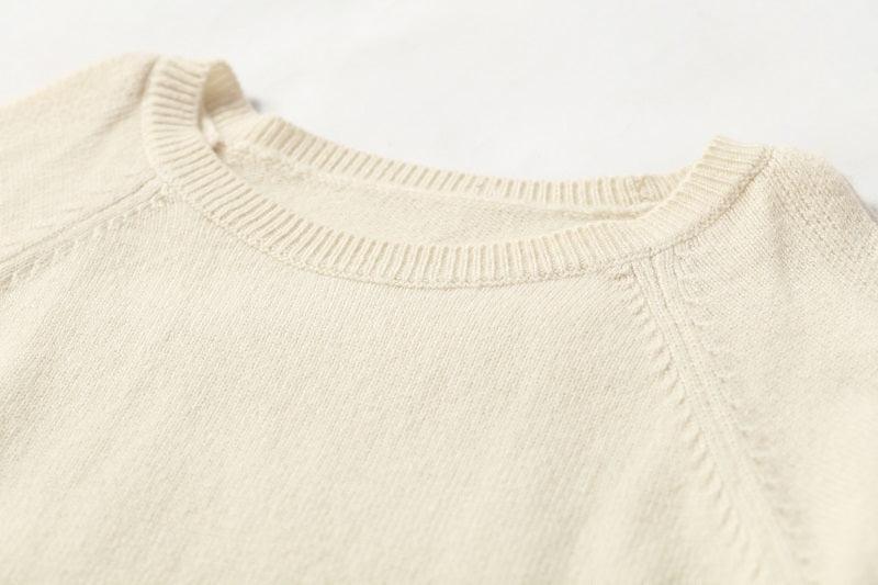 Special sleeve style 100% cashmere knitted round-neck sweater - Lamycashmere