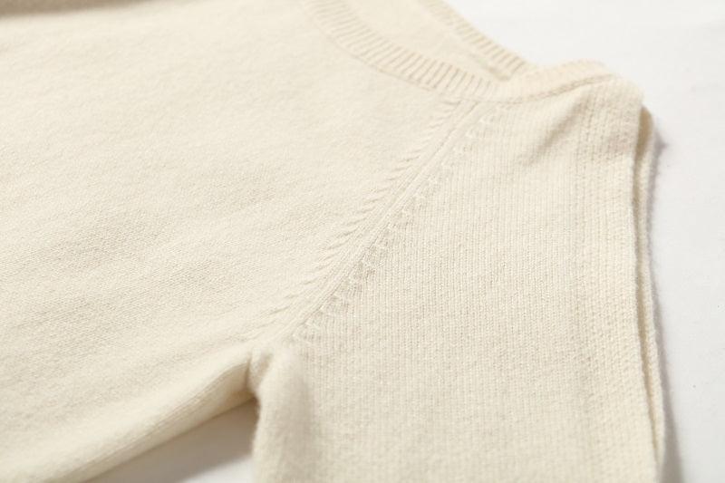 Special sleeve style 100% cashmere knitted round-neck sweater - Lamycashmere