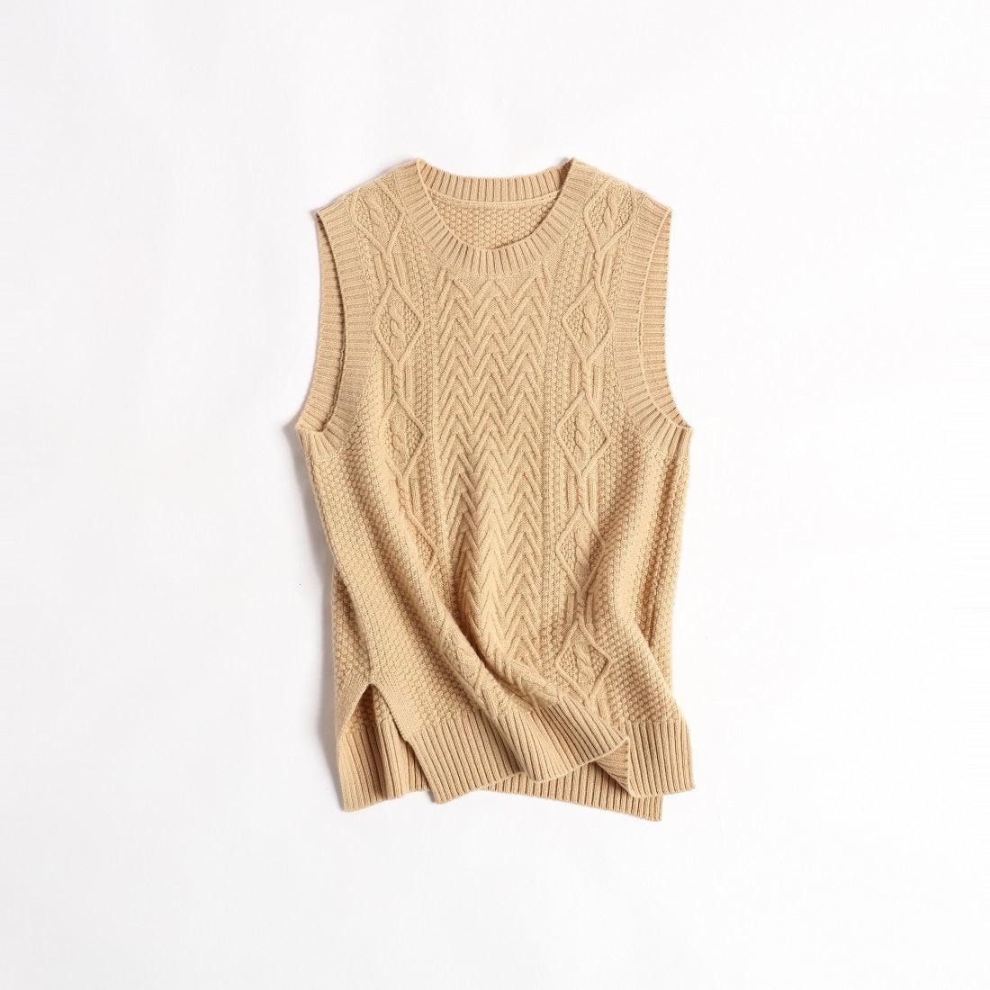 Spring & Autumn jag style of lady's cashmere knitted vest - Lamycashmere