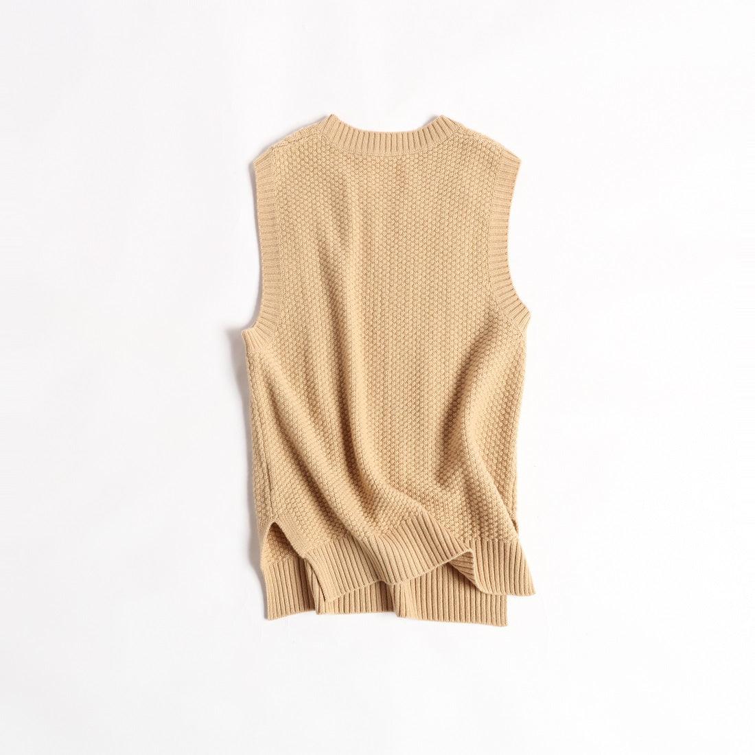 Spring & Autumn jag style of lady's cashmere knitted vest - Lamycashmere