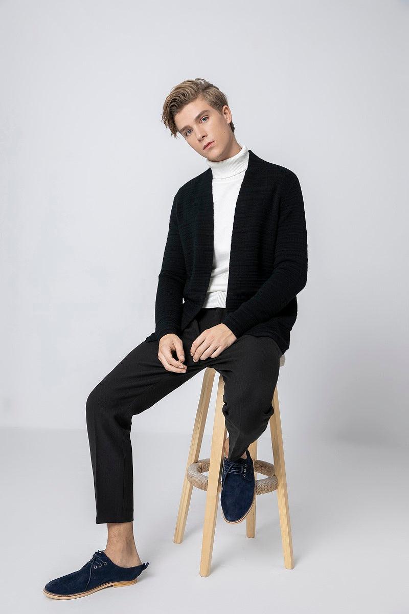 Spring and Autumn style of high quality men's worsted cashmere cardigan - Lamycashmere