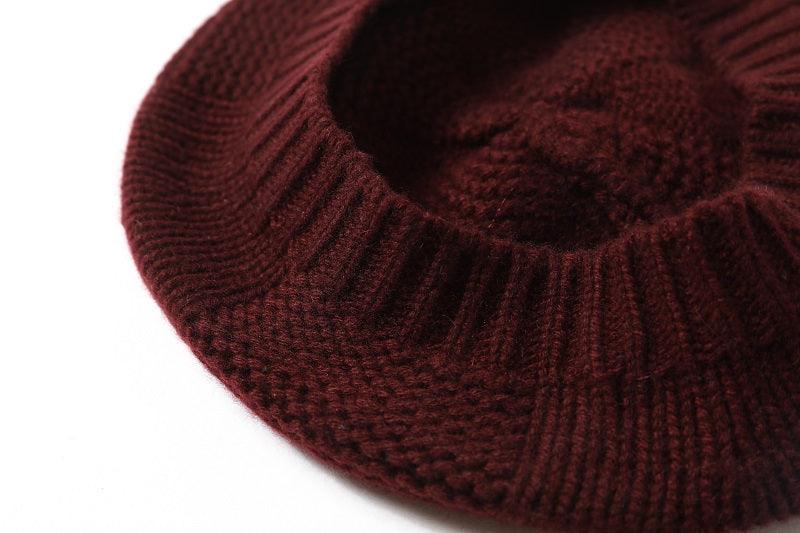 Super beautiful cashmere knitted beret for lady's - Lamycashmere