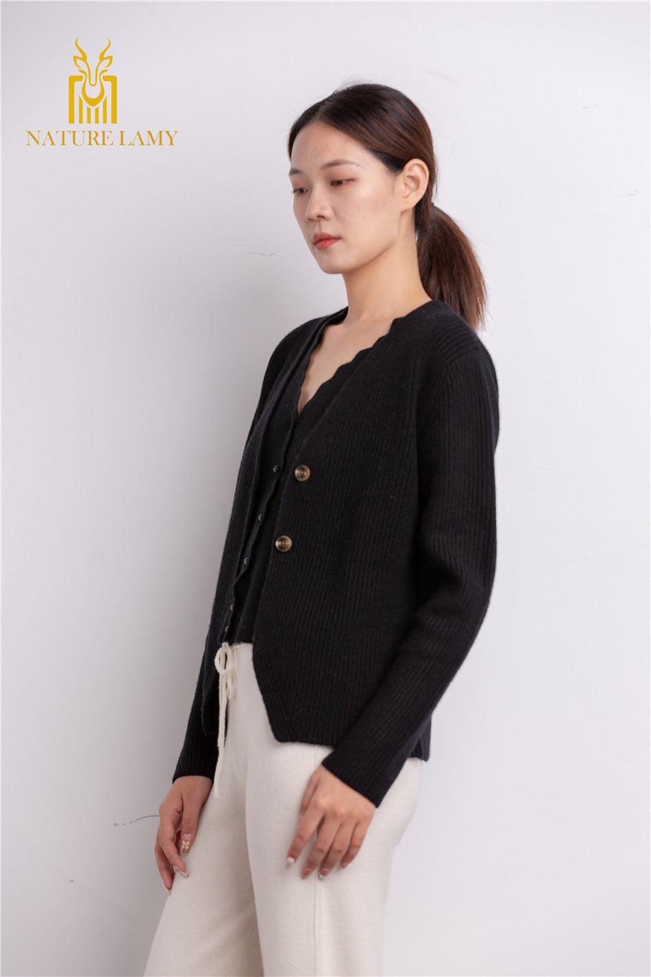 S/W collection of beautiful guage Inner Mongolia cashmere fiber best quality cashmere knitted cardigan - Lamycashmere