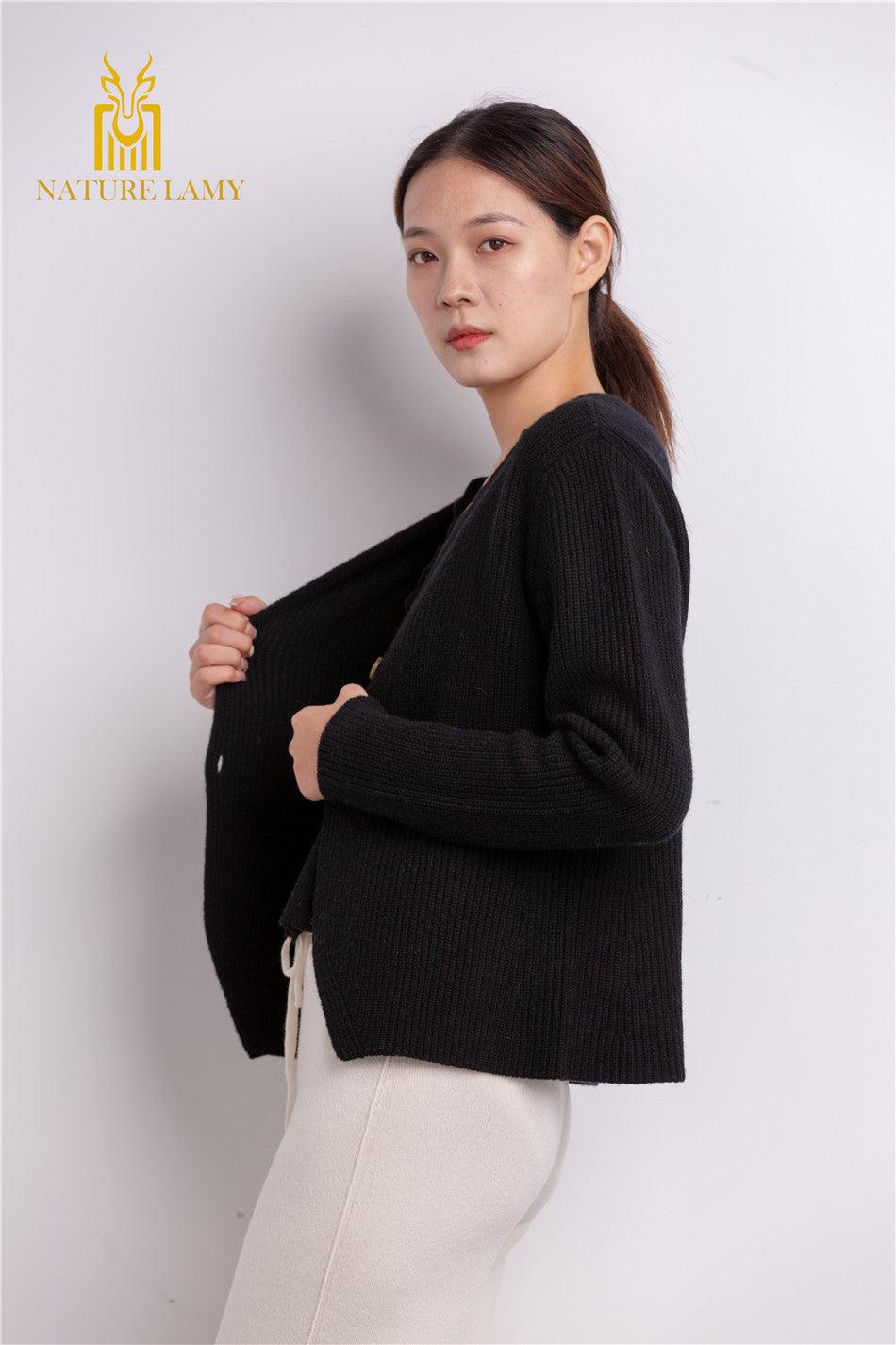 S/W collection of beautiful guage Inner Mongolia cashmere fiber best quality cashmere knitted cardigan - Lamycashmere