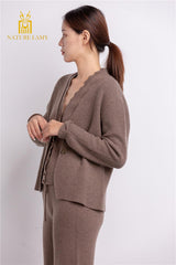 S/W collection of beautiful guage Inner Mongolia cashmere fiber best quality cashmere knitted cardigan - Lamycashmere